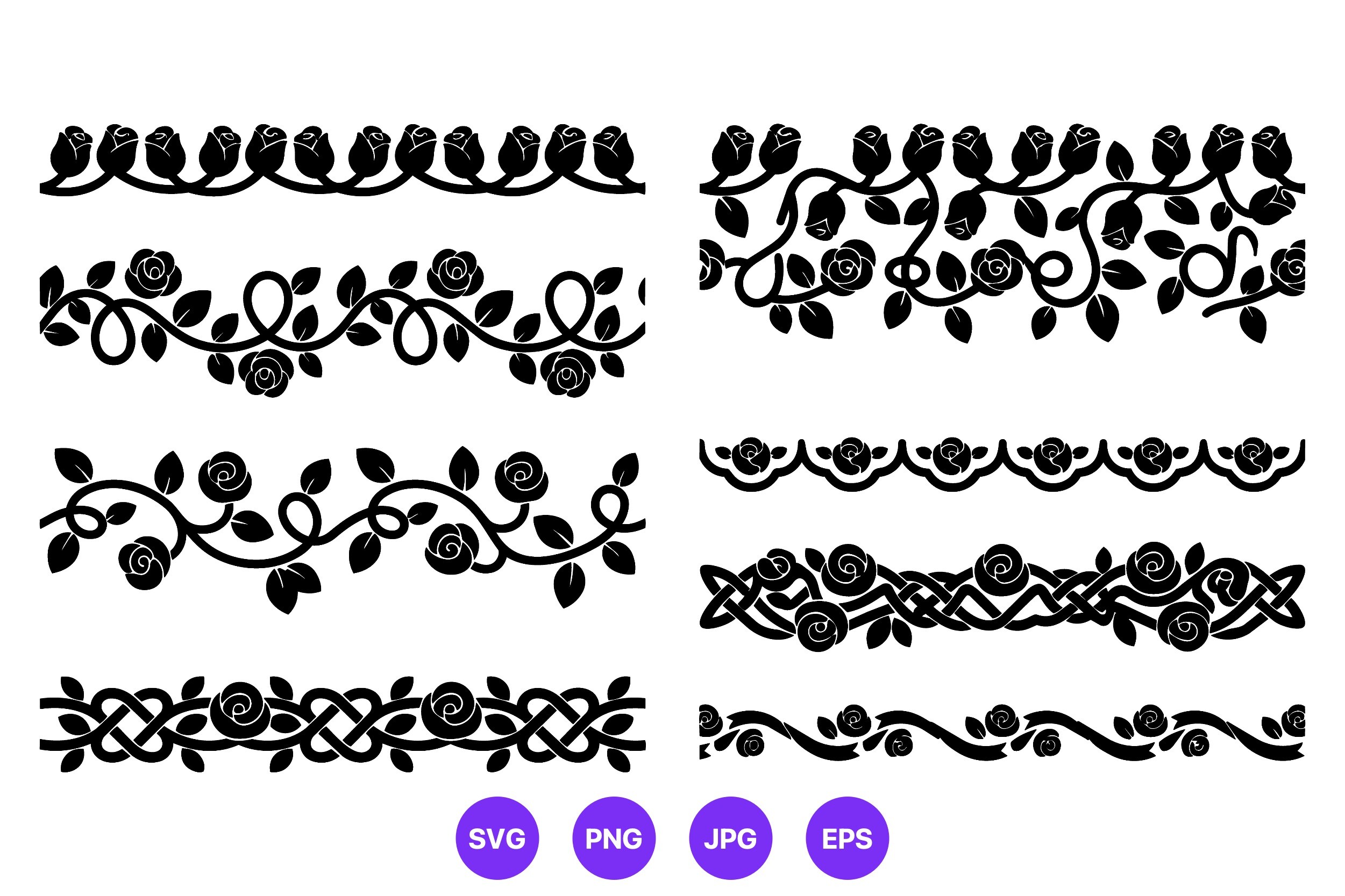Floral Rose Vine Border Design