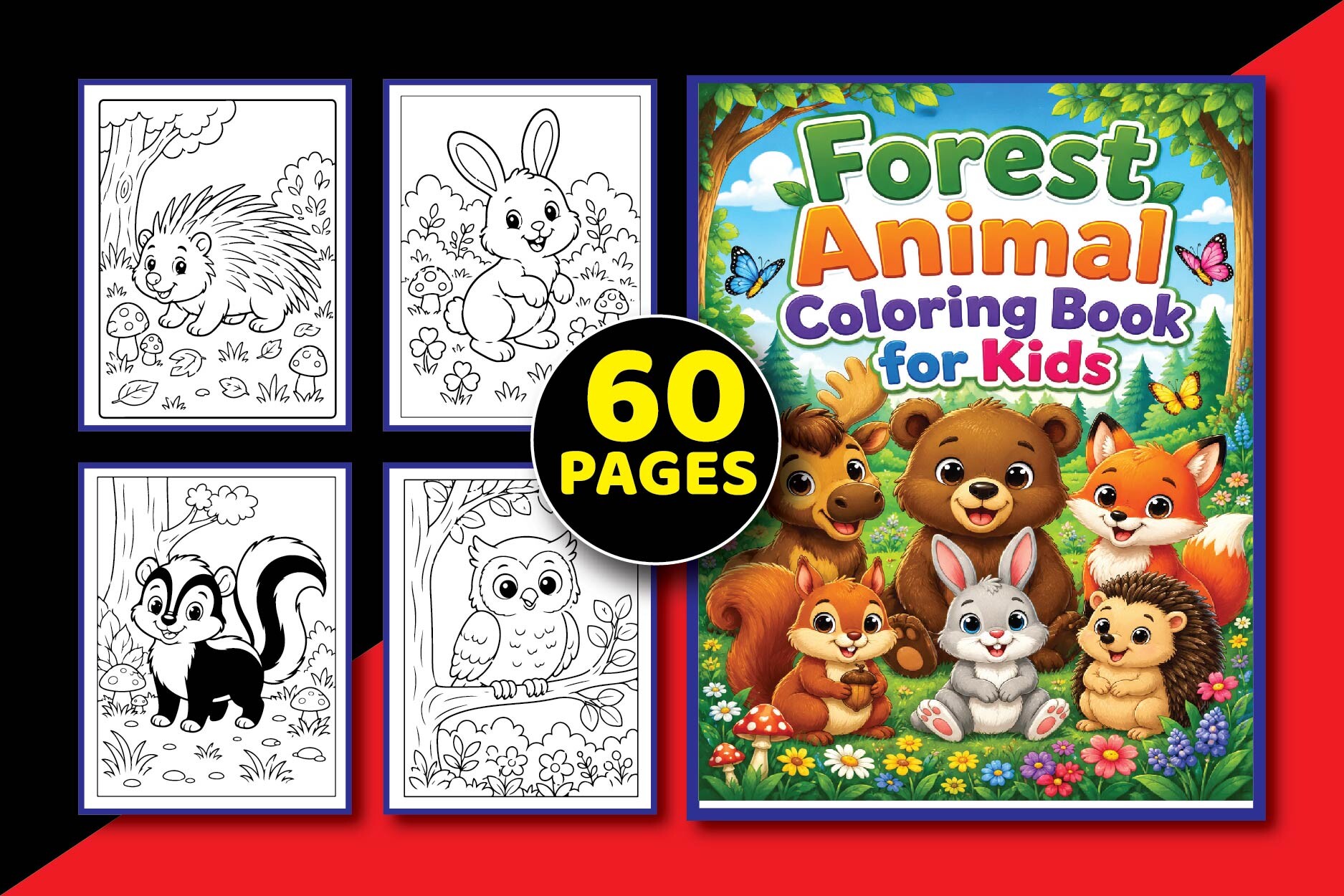 Forest Animal Coloring Book for Kids
