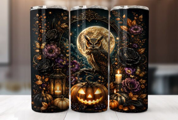 Halloween Owl Pumpkin 20oz Tumbler Wraps