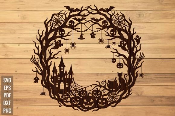 Halloween Door Wreath SVG Laser Cutting Laser Cutting By Dream Print