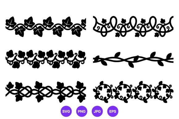 Ivy Leaf Border Vector Art