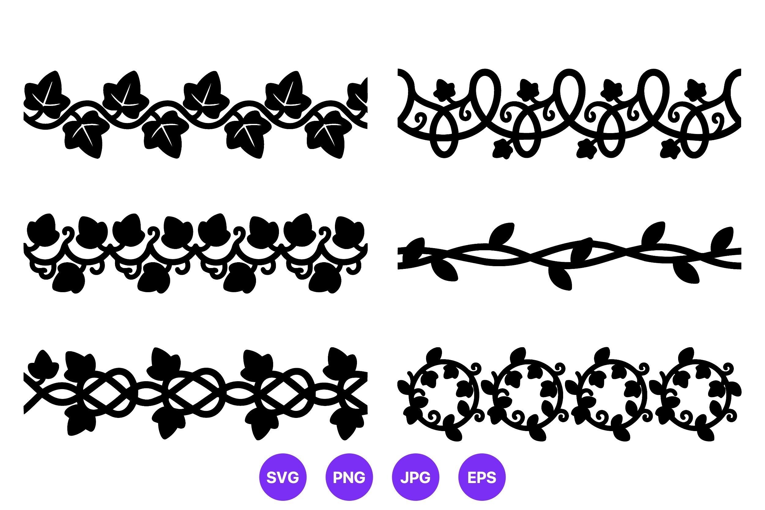 Ivy Leaf Border Vector Art