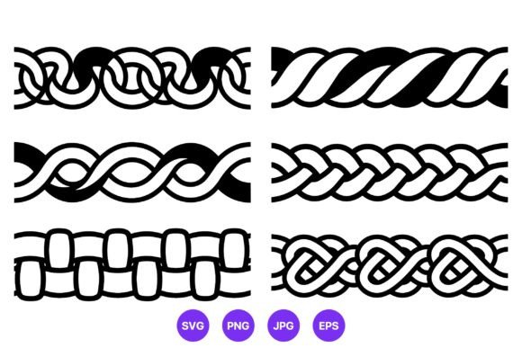 Knot Braid Vector Art Borders