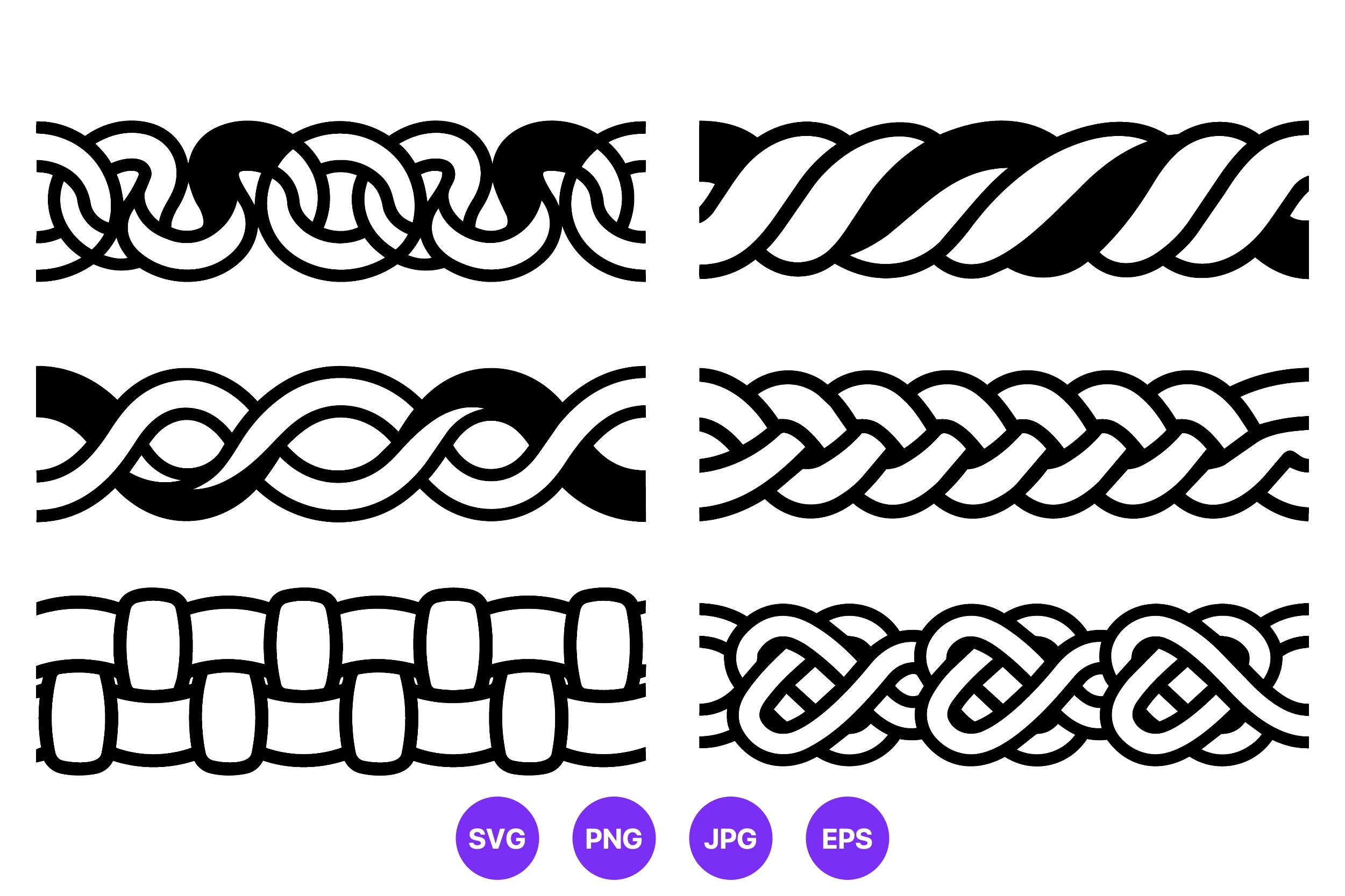Knot Braid Vector Art Borders