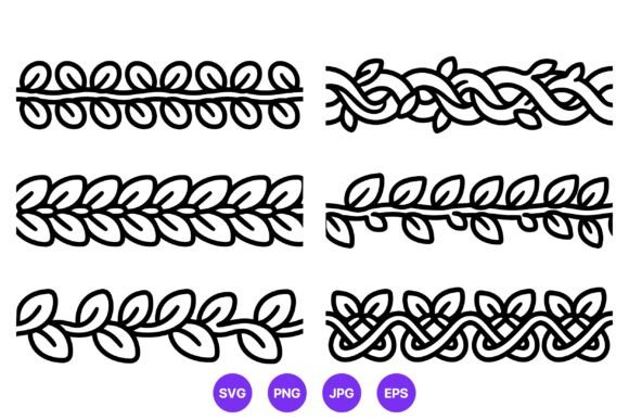 Leaf Pattern Borders Vector Art