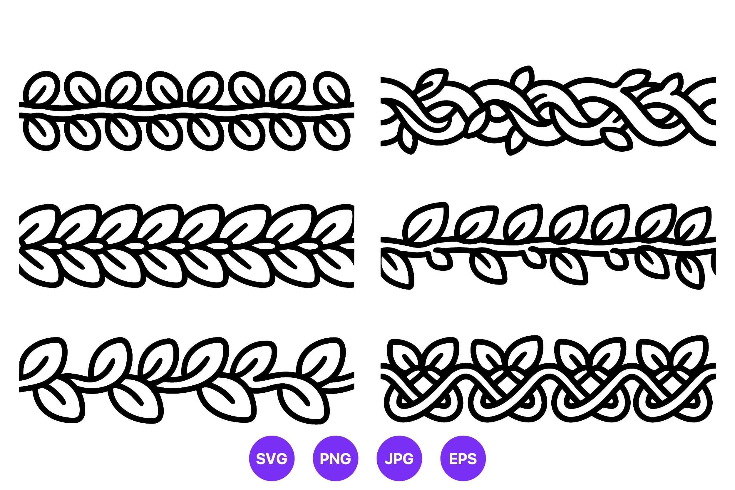 Leaf Pattern Borders Vector Art