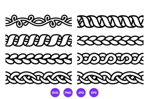 Ornamental Braided Borders Vector