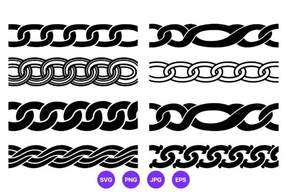 Ornamental Chain Vector with Varied Link