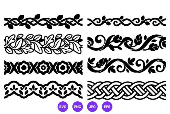 Ornamental Floral Borders Vector Set