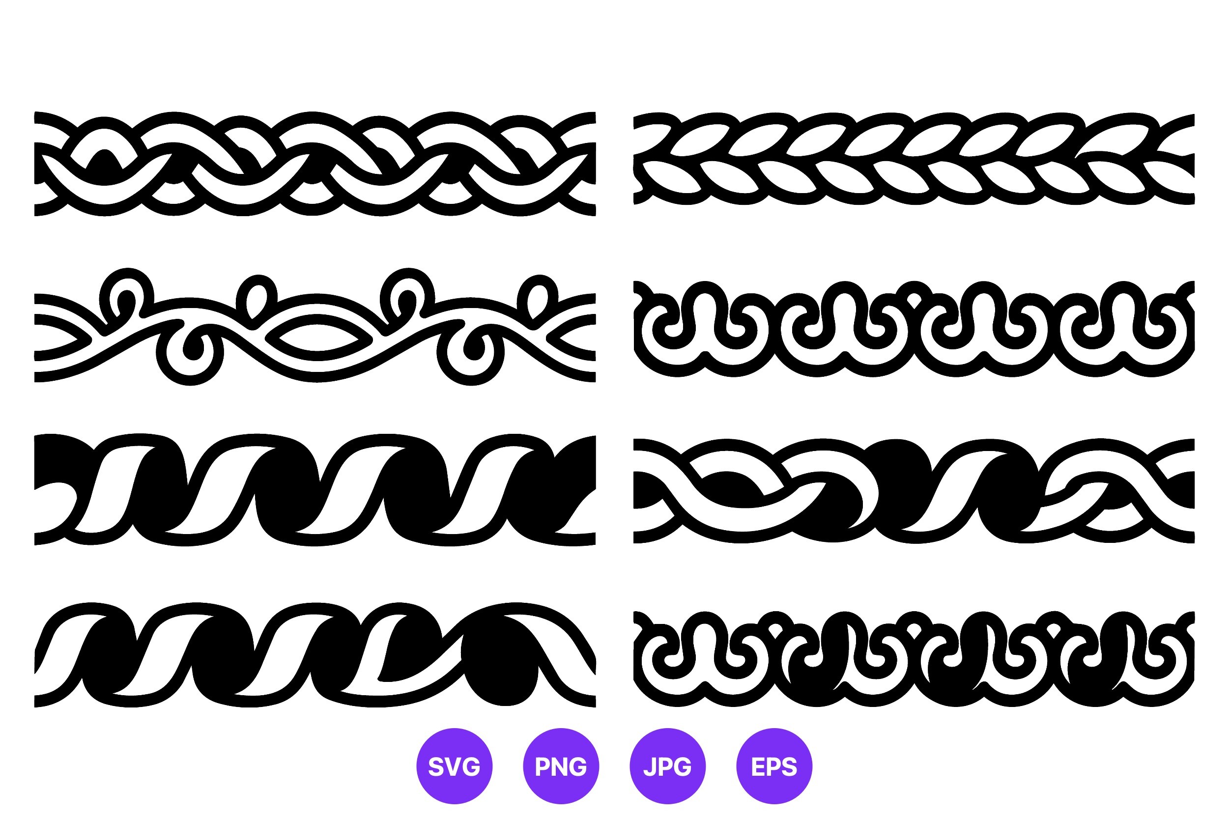 Ornamental Vector Black White Borders