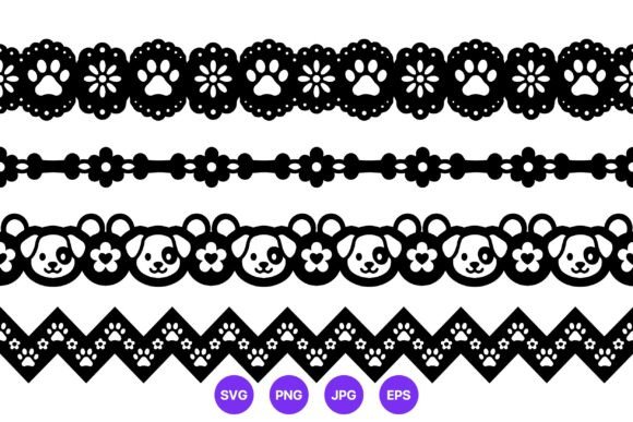Pet Lace Borders Vector Art