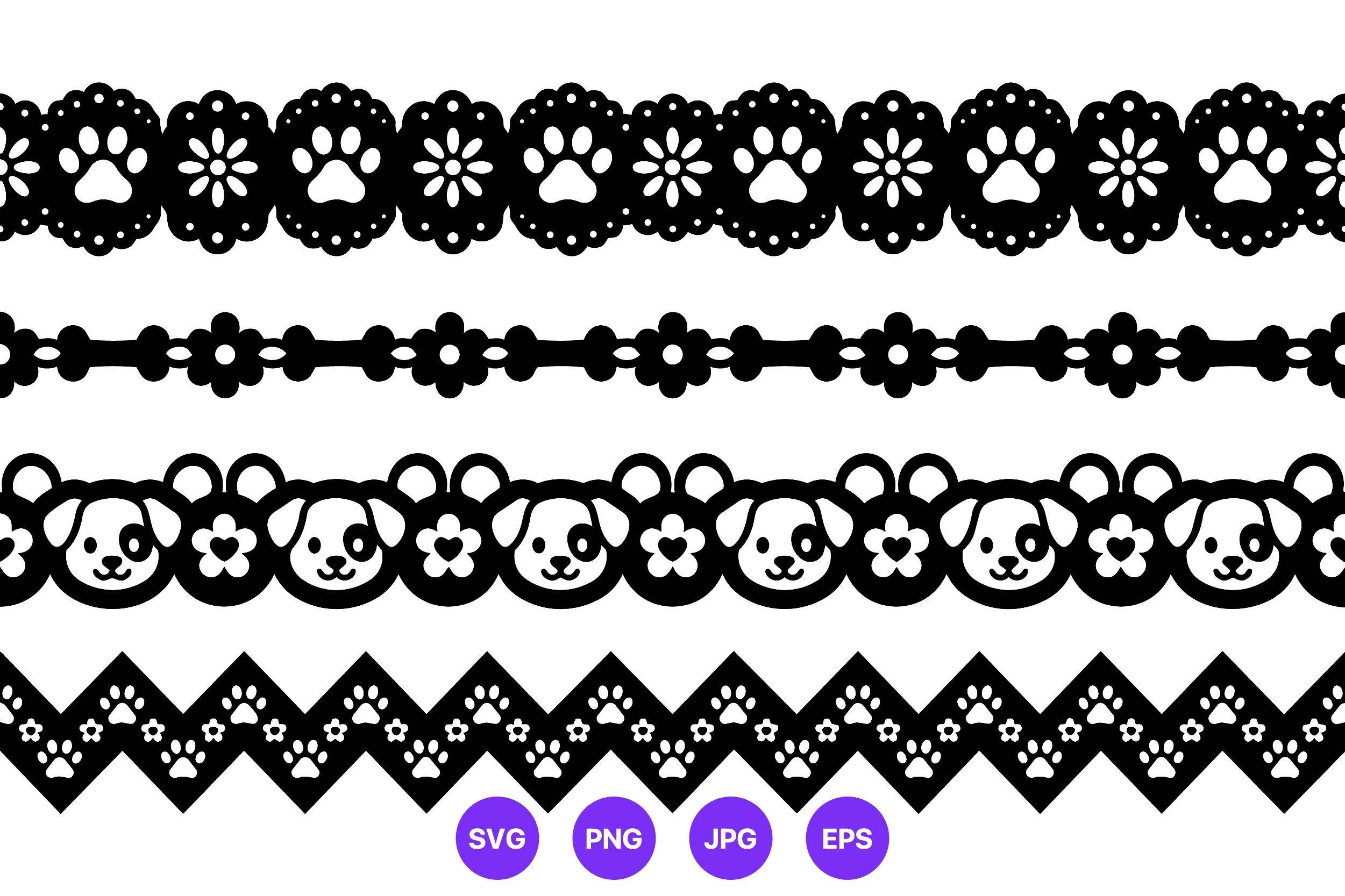 Pet Lace Borders Vector Art