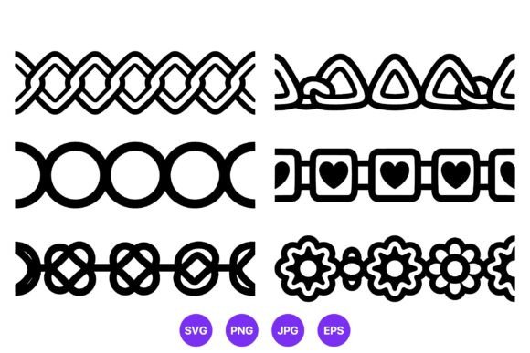 Seamless Geometric Floral Border Vector