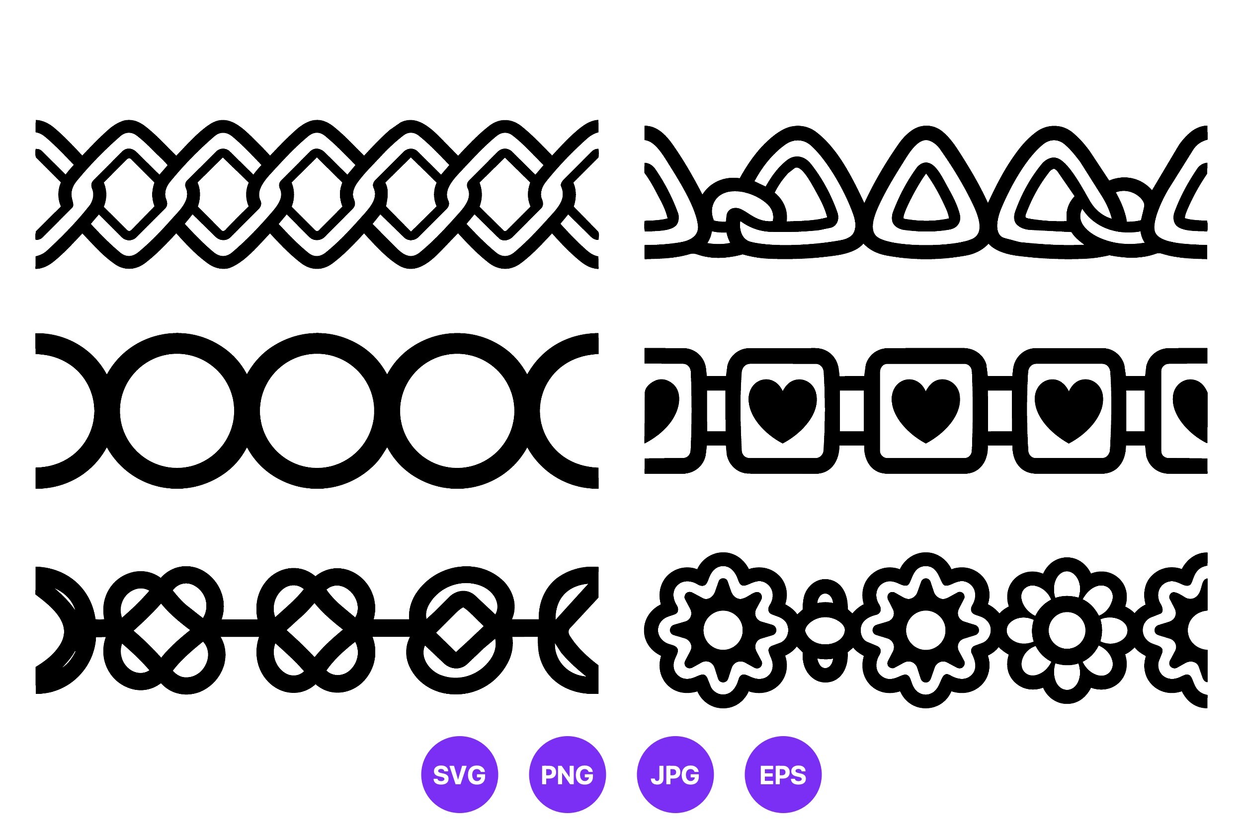 Seamless Geometric Floral Border Vector