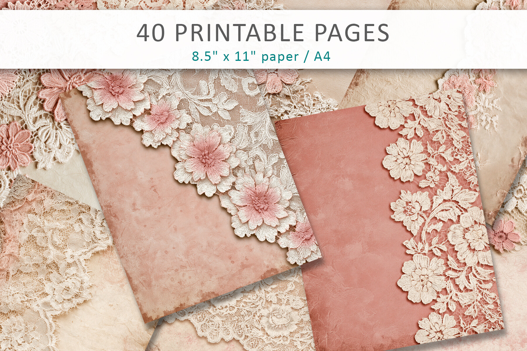 Shabby Chic Lace Digital Paper Graphic by AS Digitale · Creative Fabrica