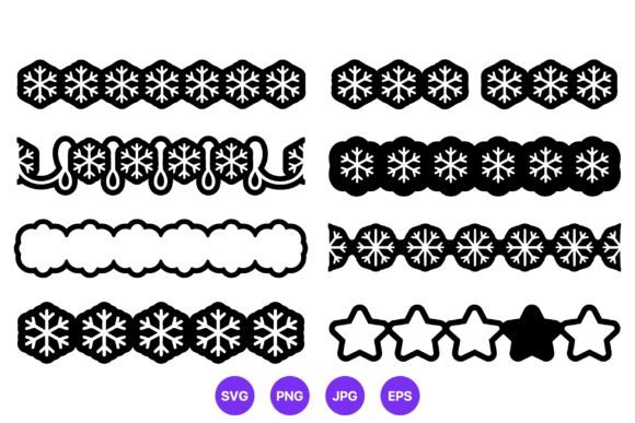 Snowflake and Star Borders Vector
