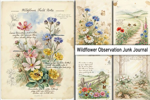 Preview of Wildflower Observation Junk Journal Page