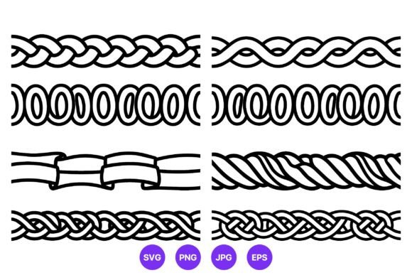 Woven and Twisted Rope Border Vector