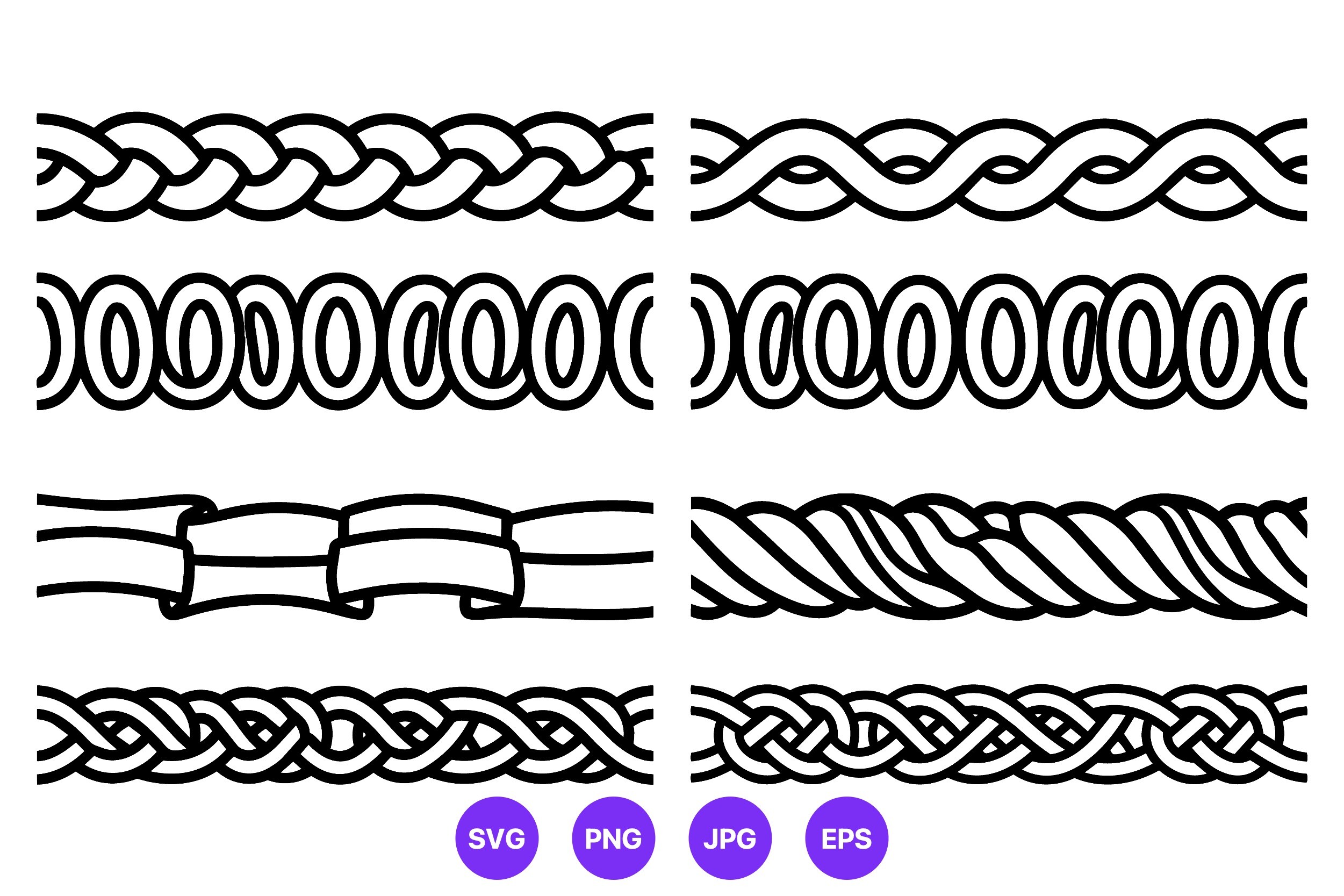 Woven and Twisted Rope Border Vector