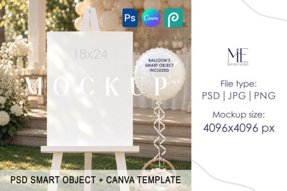 Baby Shower Welcome Sign Mockup 18x24