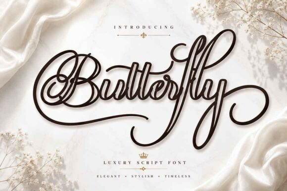 Butterfly Outline Fonts
