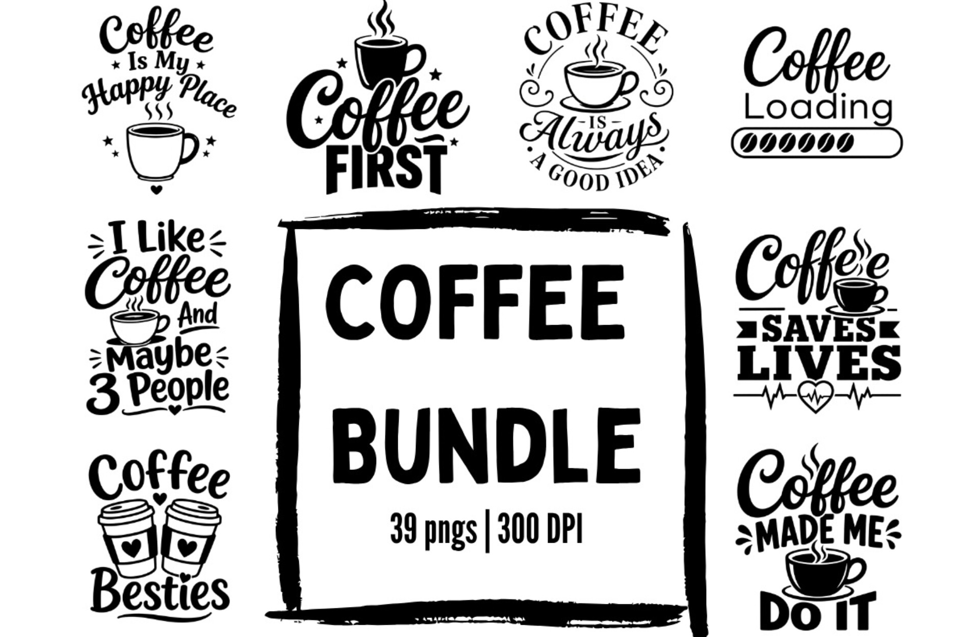 Coffee Bundle PNG | Coffee Quotes