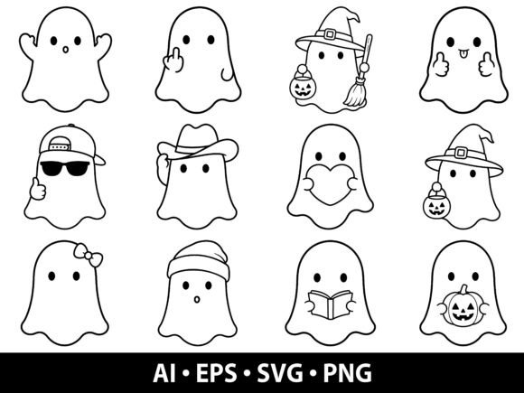 Cute Halloween Ghost SVG Bundle