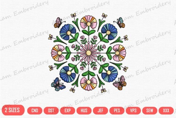 Elegant Floral Butterfly Mandala