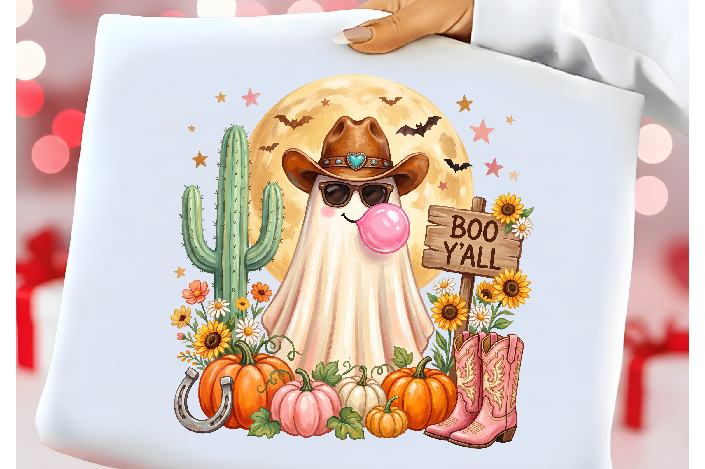 Fall Western Cowboy Floral Ghost PNG Graphic by Artistic.Visions ...
