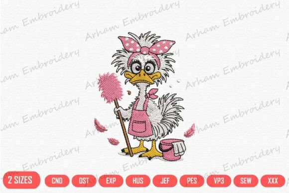 Funny Housekeeping Ostrich