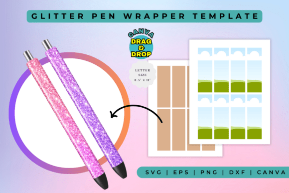 Glitter Pen Wrapper Template