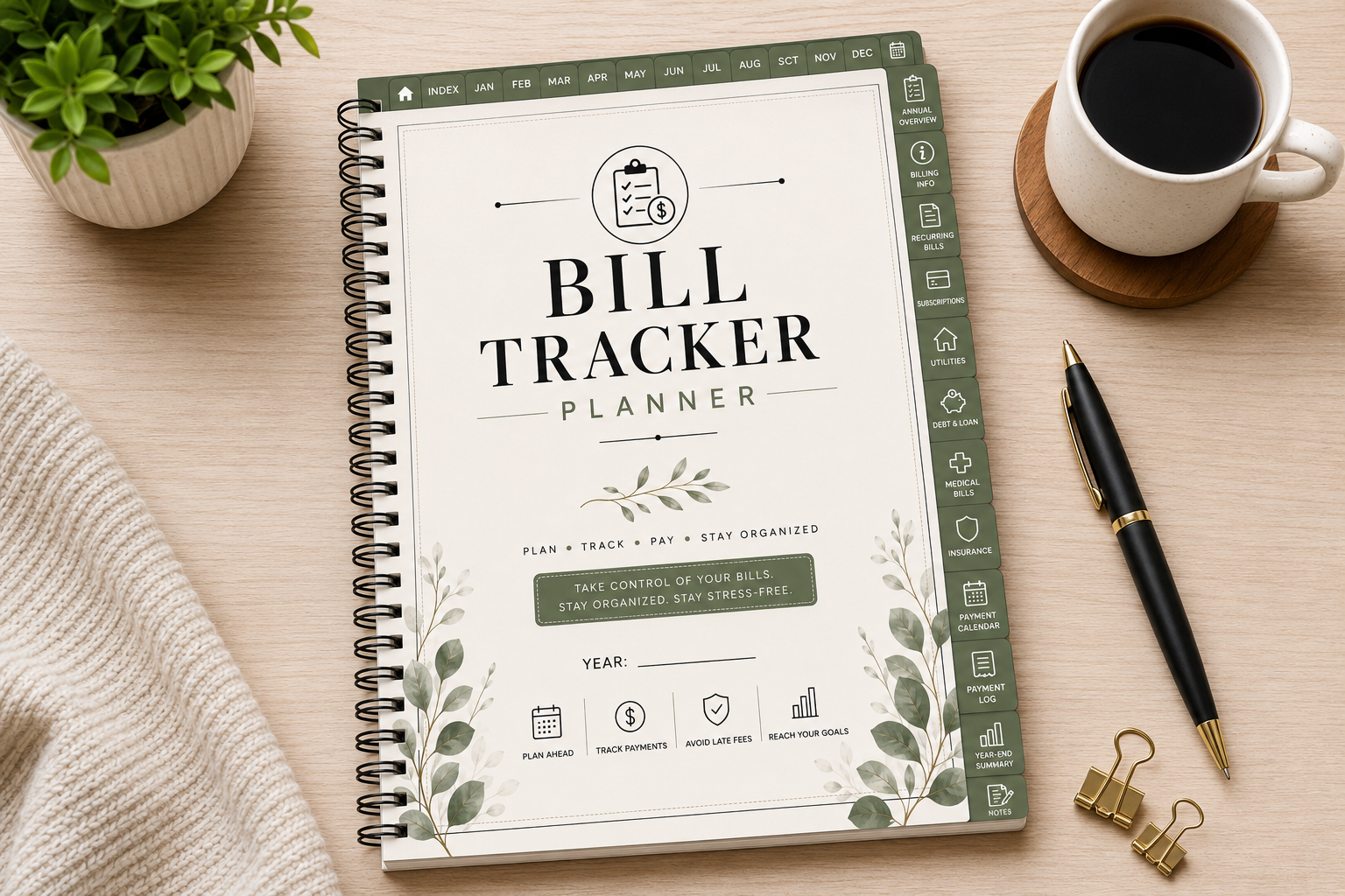 Hyperlinked Bill Tracker Planner
