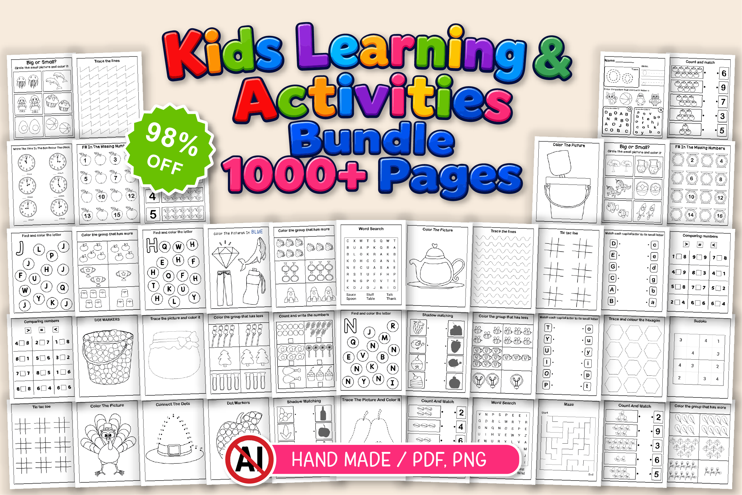 Kindergarten Activity Workbook Bundle