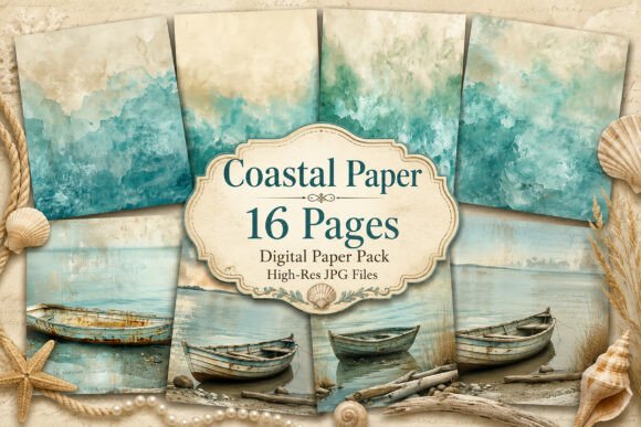 Preview of Ocean Beach Printable Ephemera Paper