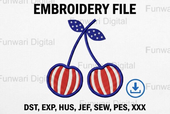 Patriotic American Flag Cherries Machine