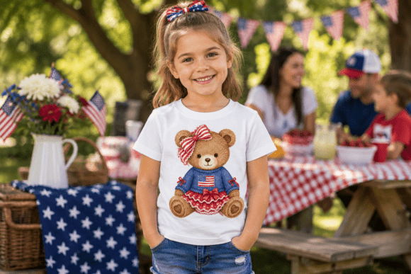 Patriotic PNG Bear Clipart 2