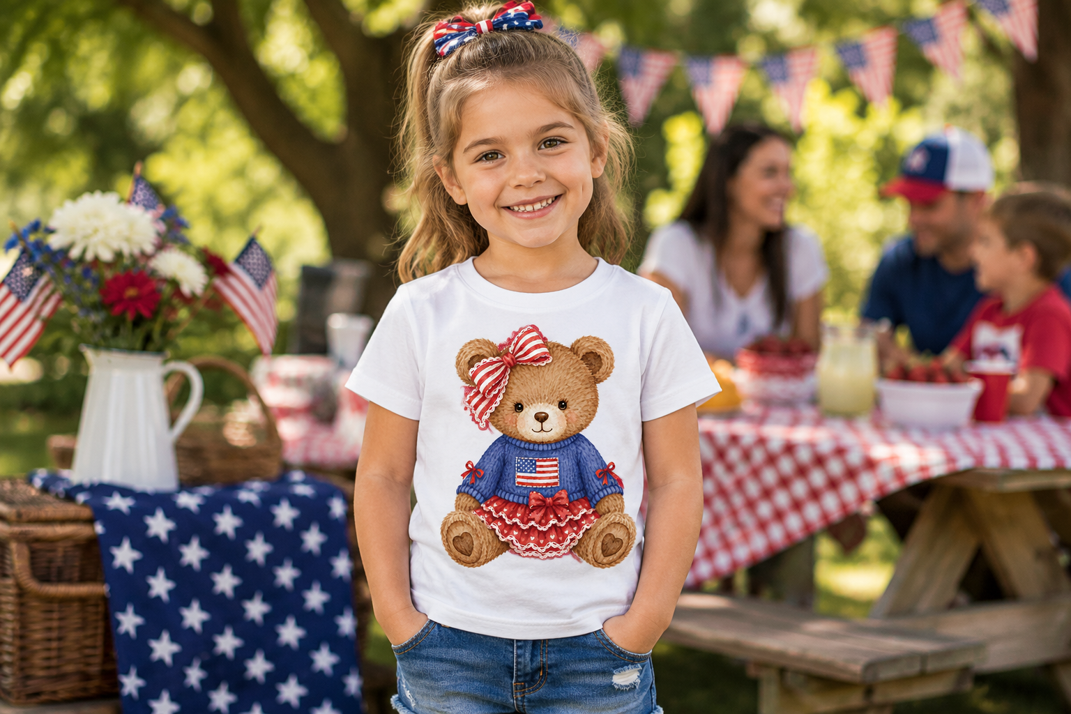 Patriotic PNG Bear Clipart 2