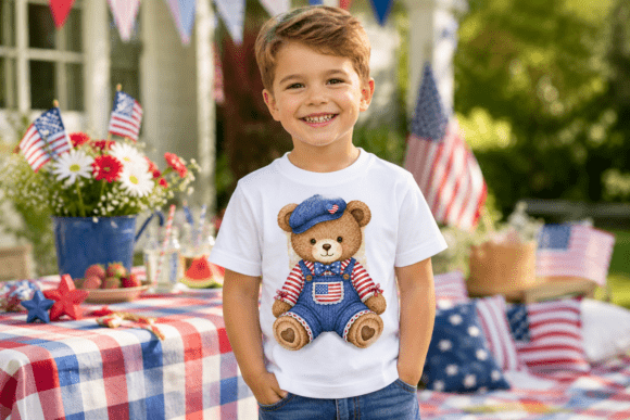 Patriotic PNG Bear Clipart 3