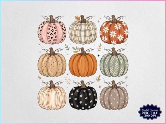 Preppy Cute Fall Pumpkin PNG