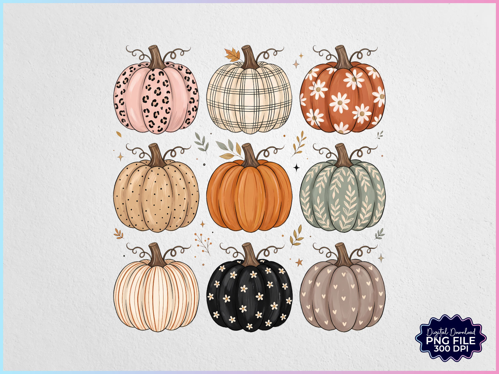 Preppy Cute Fall Pumpkin PNG