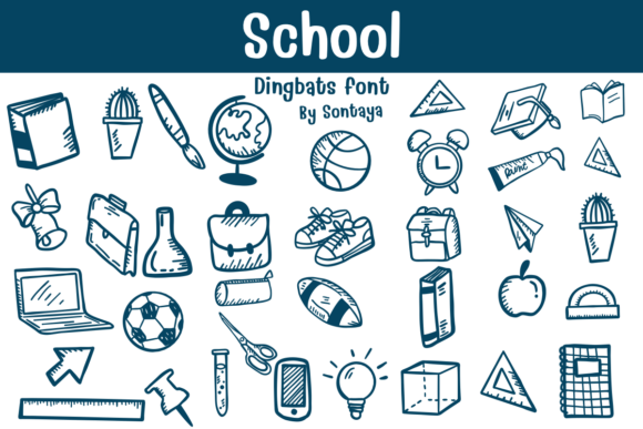 Preview of School dingbat font