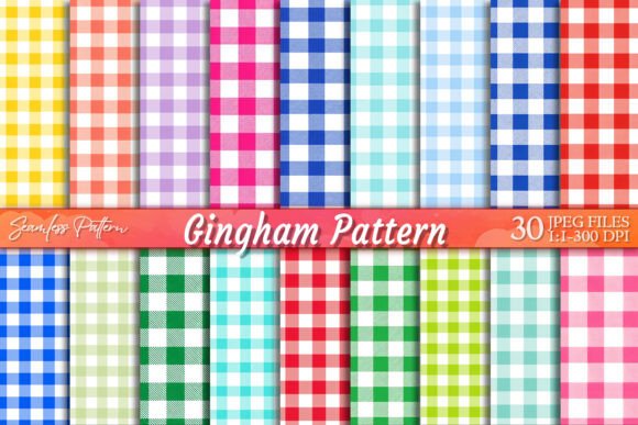 Seamless Gingham Pattern Digital Paper