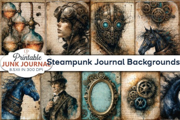 Preview of Steampunk Journal Backgrounds