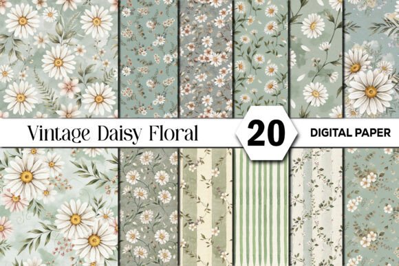 Preview of Vintage Daisy Floral Background