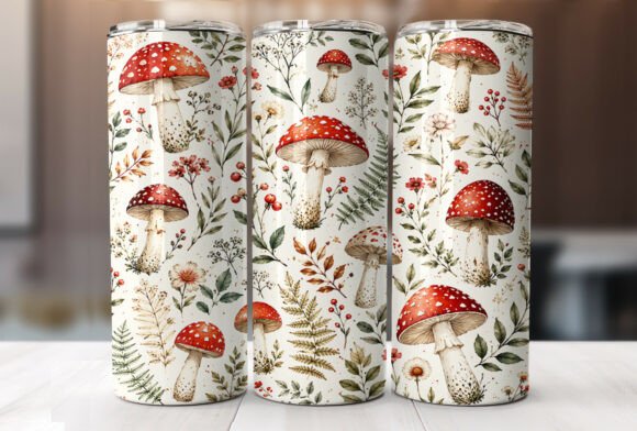 Woodland Mushroom Forest Tumbler Wraps