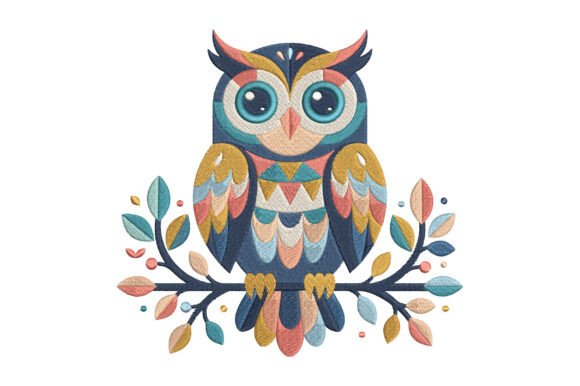 Woodland Owl Embroidery Design