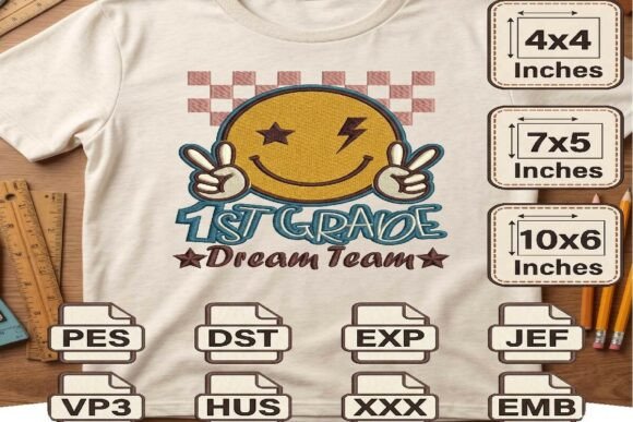 1st Grade Team Embroidery PES,DST,EXPJEF