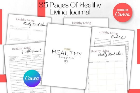 35 Pages of Healthy Living Journal