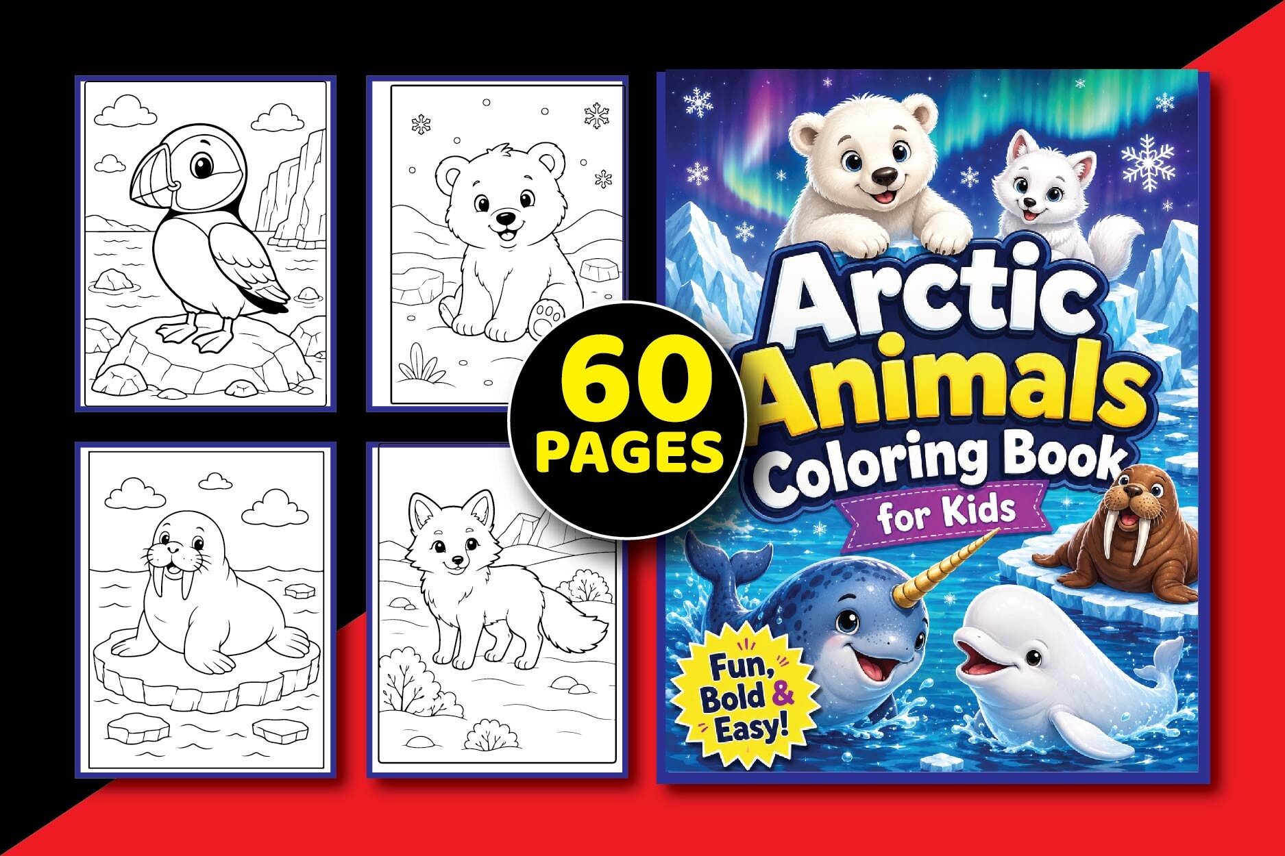Arctic Animals Coloring Book for Kids