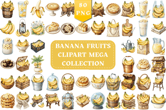 Bananas Fruits Clipart Mega Collection